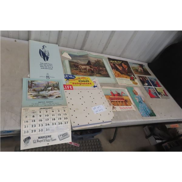 Vintage General Store Display Pictures, Calendars, and Advertising