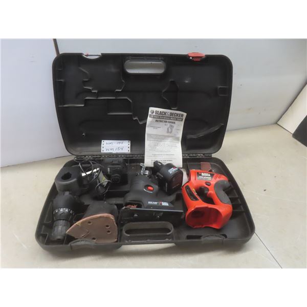 Black and Decker 12V Cordless Multi-Tool with 2 Batteries, Charger, and Case (Clasp on Case Missing