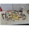 Image 1 : Hand Tools: File, Square, Levels, New Corner Irons, Hinges, Driver Bits, Razor Blades, and More