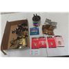 Image 1 : Hardware Lot: Hinges, Padlock, Chuck Keys, Drill Bits, Support Brackets