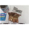 Image 3 : Hardware Lot: Hinges, Padlock, Chuck Keys, Drill Bits, Support Brackets