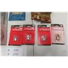 Image 4 : Hardware Lot: Hinges, Padlock, Chuck Keys, Drill Bits, Support Brackets