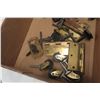 Image 6 : Hardware Lot: Hinges, Padlock, Chuck Keys, Drill Bits, Support Brackets