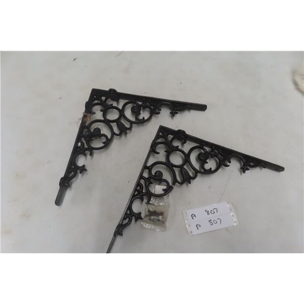 2x Cast Ornate Shelf Bracket Support, 12"