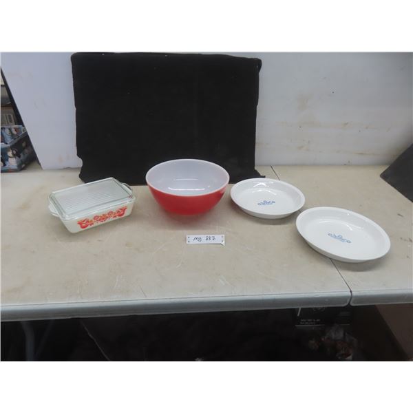 Pyrex Mixing Bowls; 2 Casserole Dishes w/Lid; 2 CorningWare Pie Plates