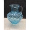 Image 2 : Fenton 3-Piece Blue Opalescent Hobnail Pitcher & 2 Candy Dishes; 3 MacBeth-Evans Sherbet Bowls