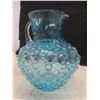Image 4 : Fenton 3-Piece Blue Opalescent Hobnail Pitcher & 2 Candy Dishes; 3 MacBeth-Evans Sherbet Bowls