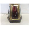 Image 2 : Antique Double-Decker Table Lamp, 37" High, w/Beveled Glass