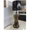 Image 9 : Antique Double-Decker Table Lamp, 37" High, w/Beveled Glass