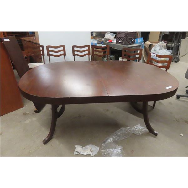 MCM Dining Table, 29" x 72" x 45", + 1 Leaf 10"; 6 Chairs