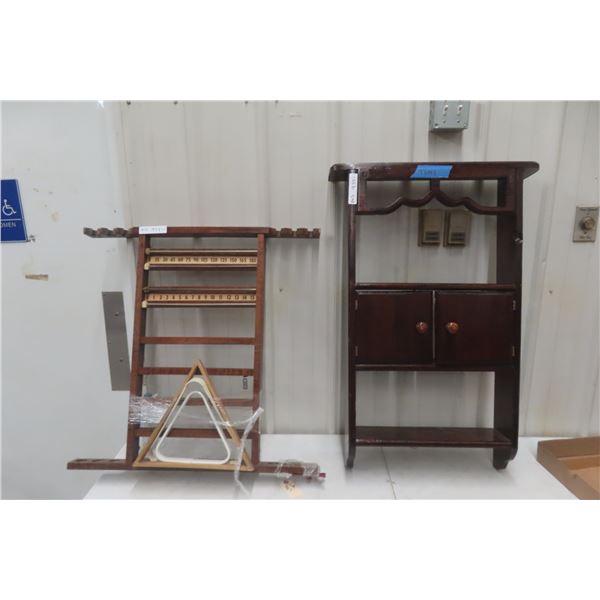 Pool Cue Rack / Score Board + Wall-Mount Shelf, 36" x 24"