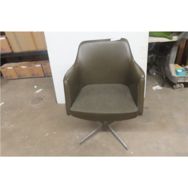 Retro Swivel Chrome-Leg Office Chair