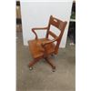 Image 2 : Rolling Wood Swivel Office Chair