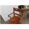 Image 3 : Rolling Wood Swivel Office Chair