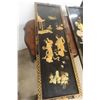 Image 2 : 2 Chinese Black Lacquer & Inlay Mother-of-Pearl, 12" x 36" each