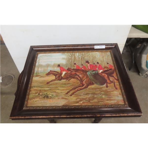 Foxhunt Picture in Antique Frame, 29" x 33"