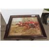 Image 1 : Foxhunt Picture in Antique Frame, 29" x 33"