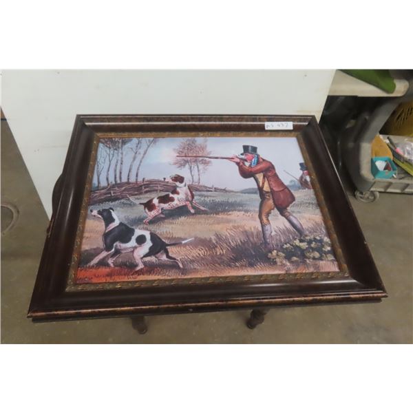 Foxhunt Picture in Antique Frame, 29" x 33"