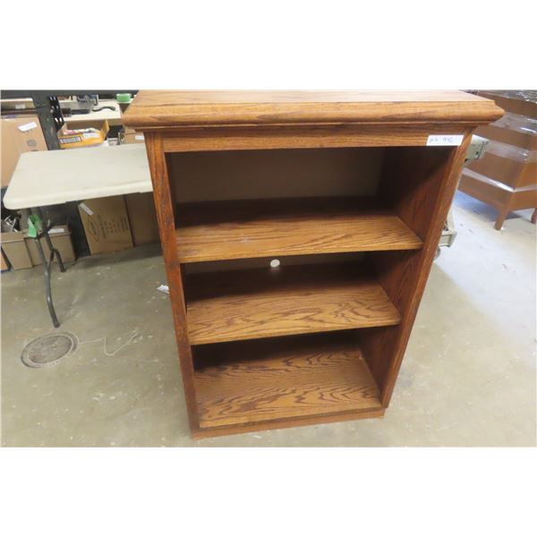 Oak Shelf Unit w/Adjustable Shelves, 46" x 18" x 32"