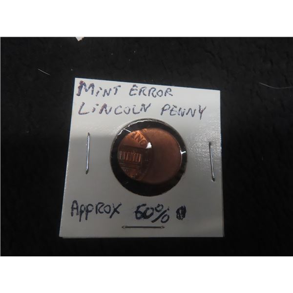 Rare Mint Error Lincoln Penny, U.S. Mint Strike – Great Collectible
