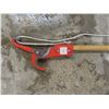 Image 11 : Hand Tools Lot: Shovels, Rakes, Push Broom, Hoe, Sledge Hammer, Pick Axe – all in a Bin
