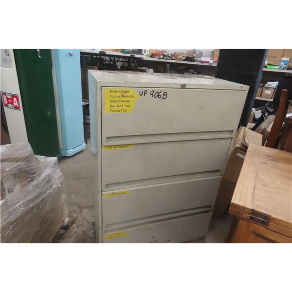Lateral 4 Drawer Metal Filing Cabinet, 51" x 37" x 18"