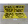 Image 1 : 4 Plastic Caution "Watch for Forklift", 10" x 14"