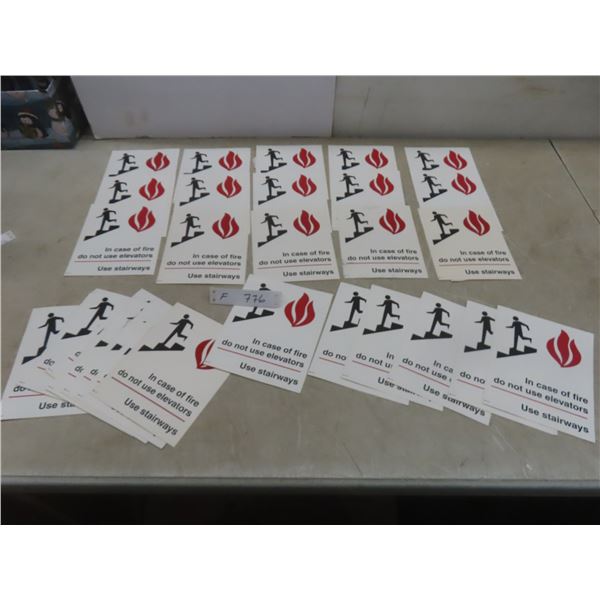 Sign, Adhesive "In Case of Fire Use Stairway", 5" x 7"