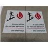 Image 2 : Sign, Adhesive "In Case of Fire Use Stairway", 5" x 7"