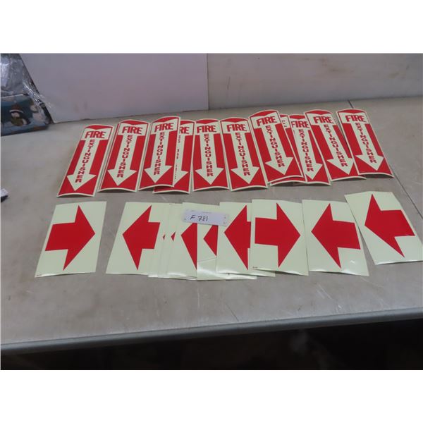 Fire Extinguisher w/Arrow, Glow in Dark, 4" x 12" and Arrow Glow in the Dark, 8" x 5"
