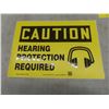 Image 3 : Sign, Adhesive Caution Ear Protection Required, 7" x 10" and Fire Alarm Pull Station Inside, 4" x 4"