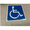 Image 4 : Sign, Plastic Exit Bilingual 14" x 10" Glow Adhesive and Handicap Symbol, 5.5" x 6"