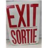 Image 6 : Sign, Plastic Exit Bilingual 14" x 10" Glow Adhesive and Handicap Symbol, 5.5" x 6"