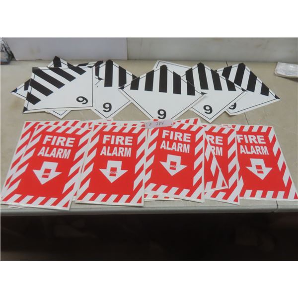 Sign, Adhesive Fire Alarm Arrow, 8" x 12" and Miscellaneous Products Class 9
