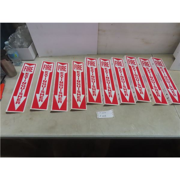 Sign, Rigid Plastic 90-Degree Fire Extinguisher, 4" x 18"