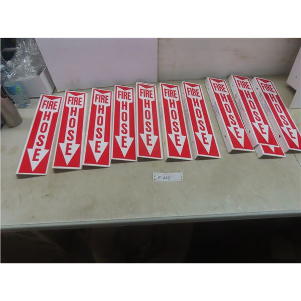 Sign, Rigid Plastic Fire Hose 90-Degree, 4" x 18"