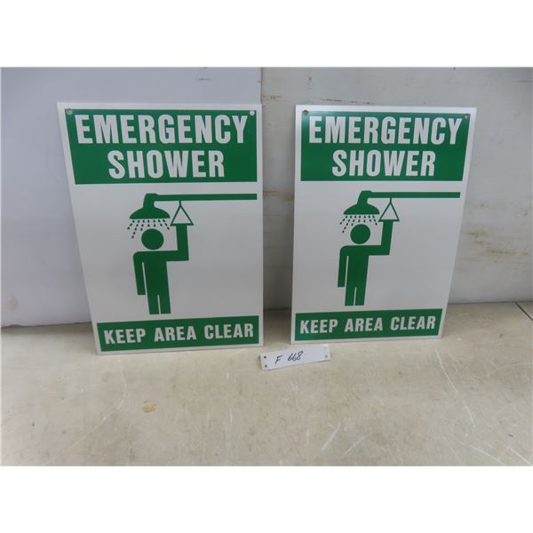 Sign, Plastic Emergency Shower – Keep Area Clean w/Symbol, 10" x 14"