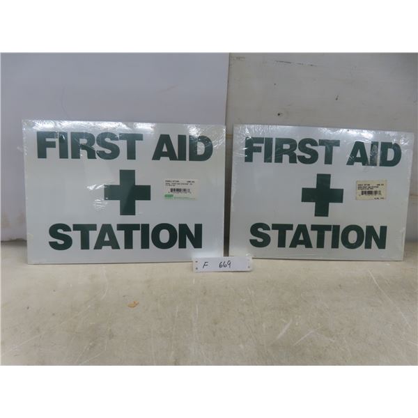 Sign, Styrene "First Aid Station", 14" x 10"