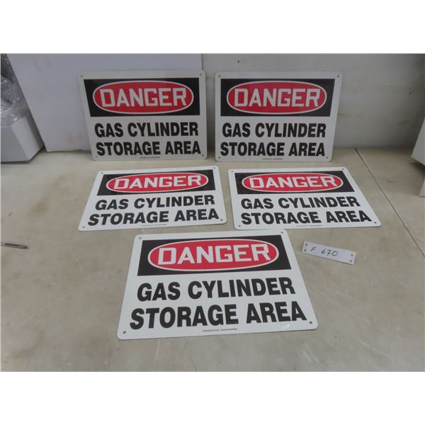 Sign, Aluminum Danger – Gas Cylinder Storage Area