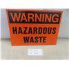 Image 1 : Sign, Plastic "Warning Hazardous Waste", 10" x 14"