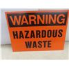 Image 3 : Sign, Plastic "Warning Hazardous Waste", 10" x 14"