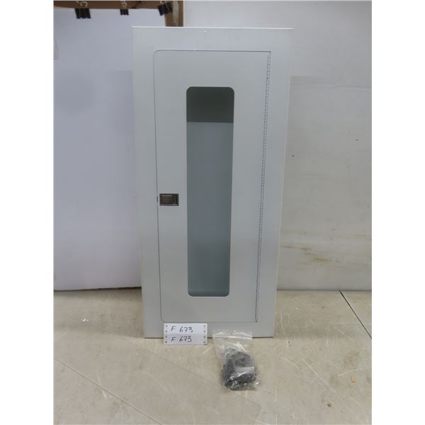 Cabinet, Recessed 9" x 24" x 6", F/10lb Fire Extinguisher, w/Acrylic Panel, 6" Stud Wall