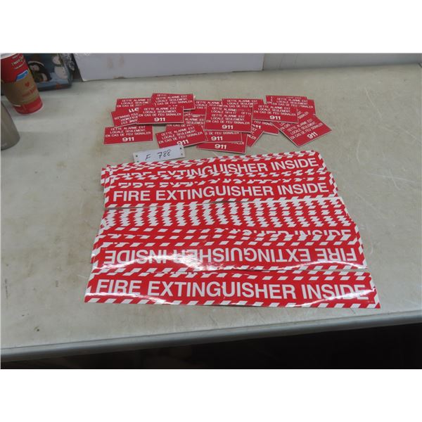 Lamacoid 911 French - Qty 25; Sign, Adhesive Fire Ext Inside, 18"x2" - Qty 26