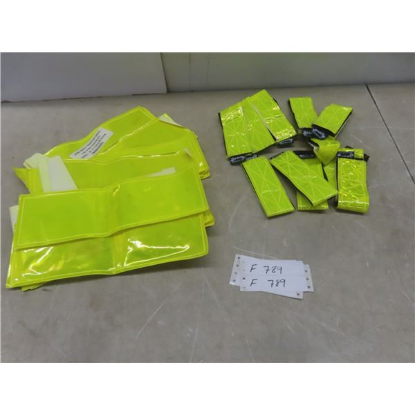 Reflective Arm Band, 16" - Qty 12; Reflective Strips Lime/Yellow, 4"x17" - Qty 27