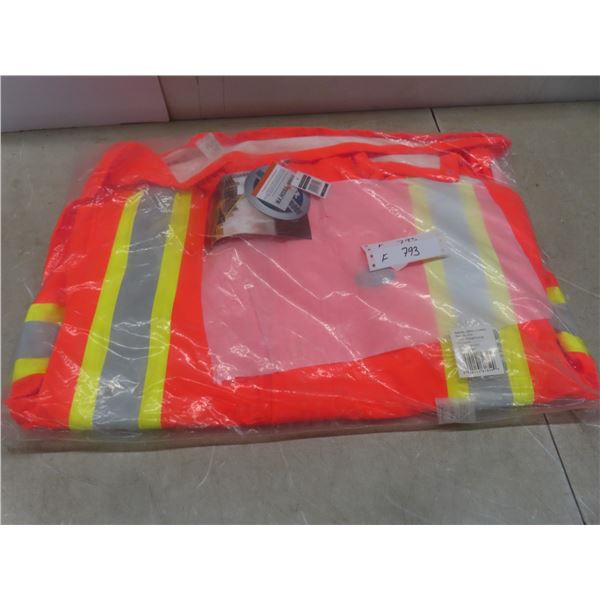 Rain Jacket, Polyurethane/Cotton Hi-Viz Orange, FR/Arc Rated, 3XL - Qty 1