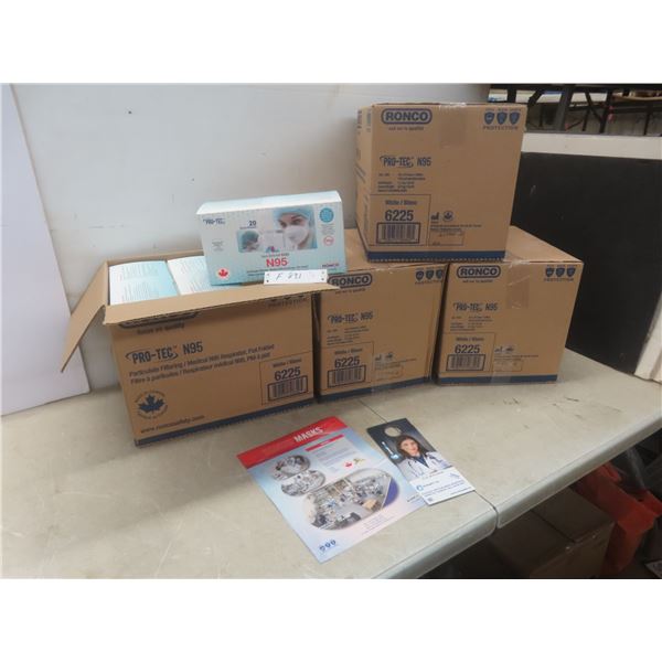 Mask, N95 Medical Respirator Flat Folded, Ronco - 4 Cases, Qty 402