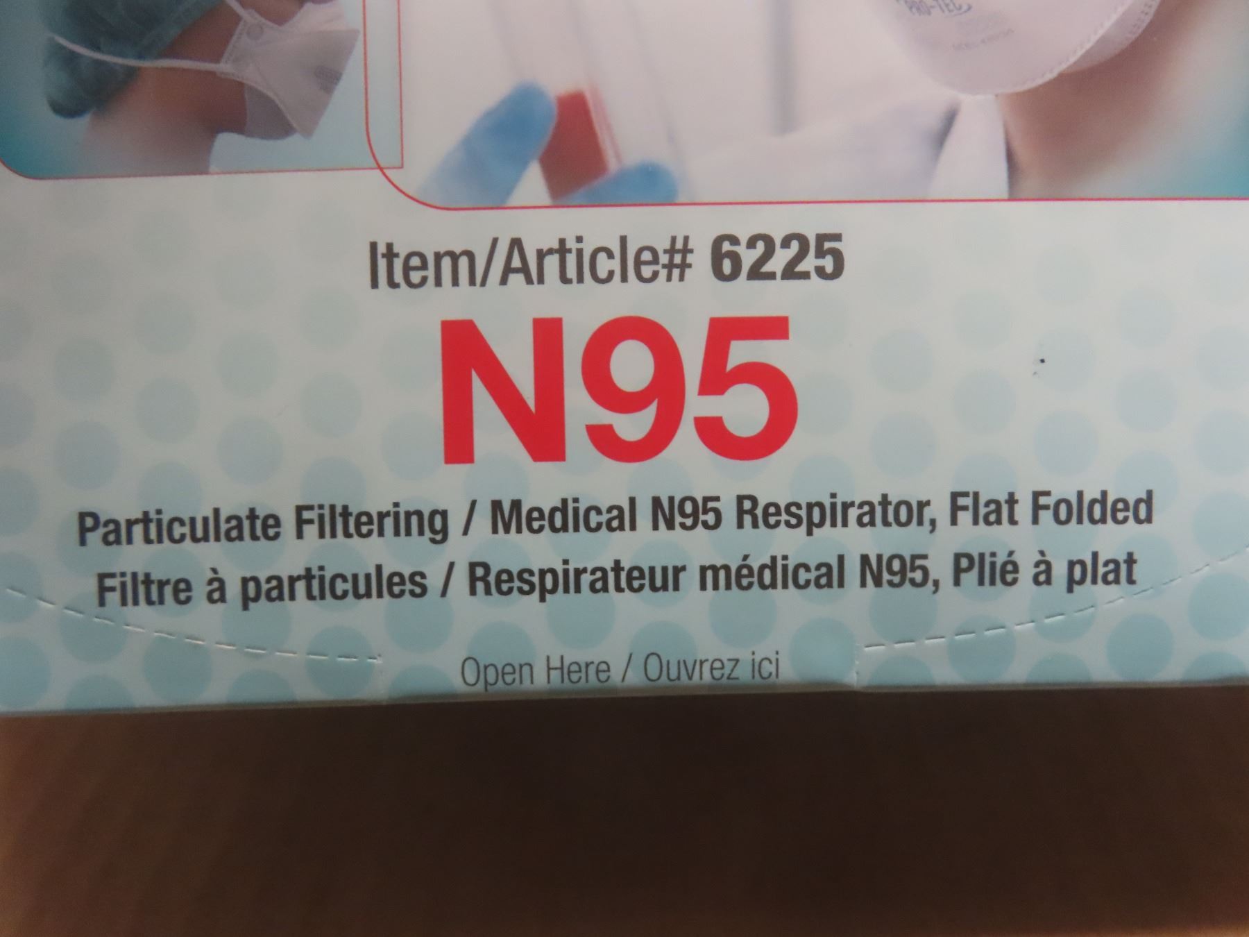 Mask, N95 Medical Respirator Flat Folded, Ronco - 4 Cases, Qty 402