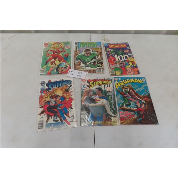 6 Assorted DC Comics Including Flash, Green Lantern, and Aquaman