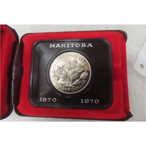1970 Manitoba Centennial Canada Silver Dollar Coin in Case