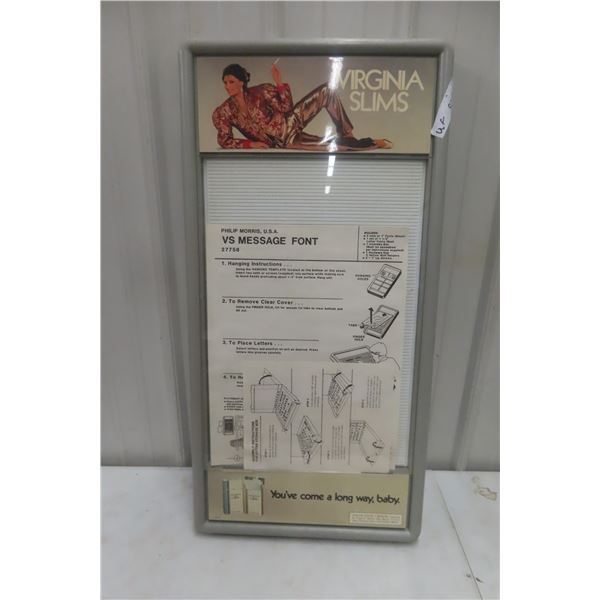 Virginia Slims Advertising Message Board Display